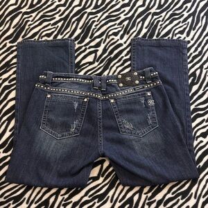 Miss me low rise studded bootcut jeans